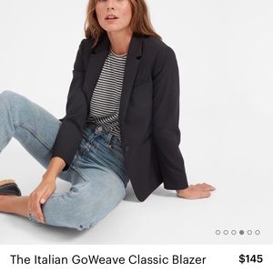 Everlane Italian GoWeave classic blazer, olive, 0